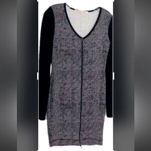 RACHEL Rachel Roy Gray and White Raglan Sleeve Sweater Dress